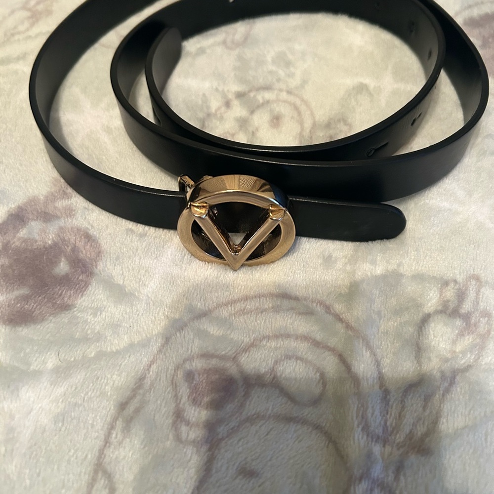 Valentino Black Leather Belt